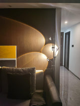Wa Wa Designer Standing Floor Lamp with Integrated LED and Stainless Steel Accents