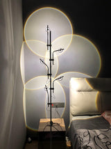 Wa Wa Designer Standing Floor Lamp with Integrated LED and Stainless Steel Accents