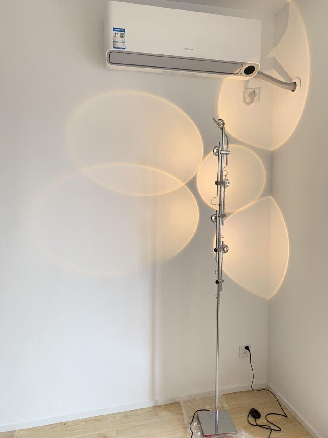 Wa Wa Designer Standing Floor Lamp with Integrated LED and Stainless Steel Accents