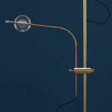 Wa Wa Designer Standing Floor Lamp with Integrated LED and Stainless Steel Accents