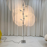 Wa Wa Designer Standing Floor Lamp with Integrated LED and Stainless Steel Accents