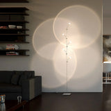 Wa Wa Designer Standing Floor Lamp with Integrated LED and Stainless Steel Accents