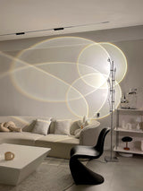 Wa Wa Designer Standing Floor Lamp with Integrated LED and Stainless Steel Accents