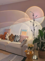 Wa Wa Designer Standing Floor Lamp with Integrated LED and Stainless Steel Accents