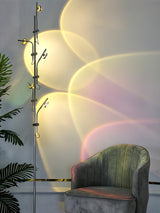 Wa Wa Designer Standing Floor Lamp with Integrated LED and Stainless Steel Accents