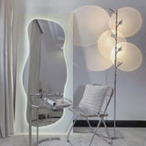 Wa Wa Designer Standing Floor Lamp with Integrated LED and Stainless Steel Accents