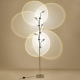 Wa Wa Designer Standing Floor Lamp with Integrated LED and Stainless Steel Accents