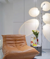 Wa Wa Designer Standing Floor Lamp with Integrated LED and Stainless Steel Accents