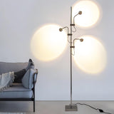 Wa Wa Designer Standing Floor Lamp with Integrated LED and Stainless Steel Accents
