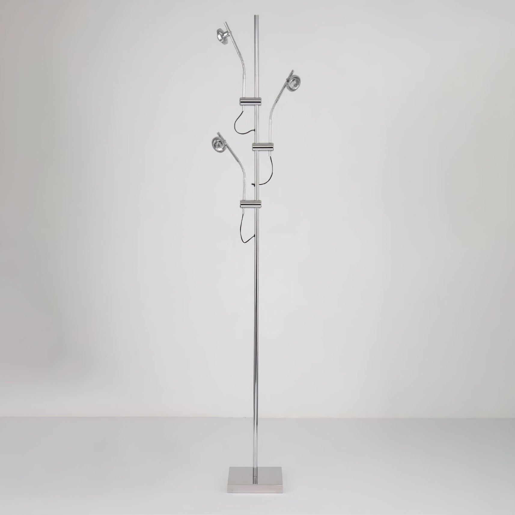 Wa Wa Designer Standing Floor Lamp with Integrated LED and Stainless Steel Accents