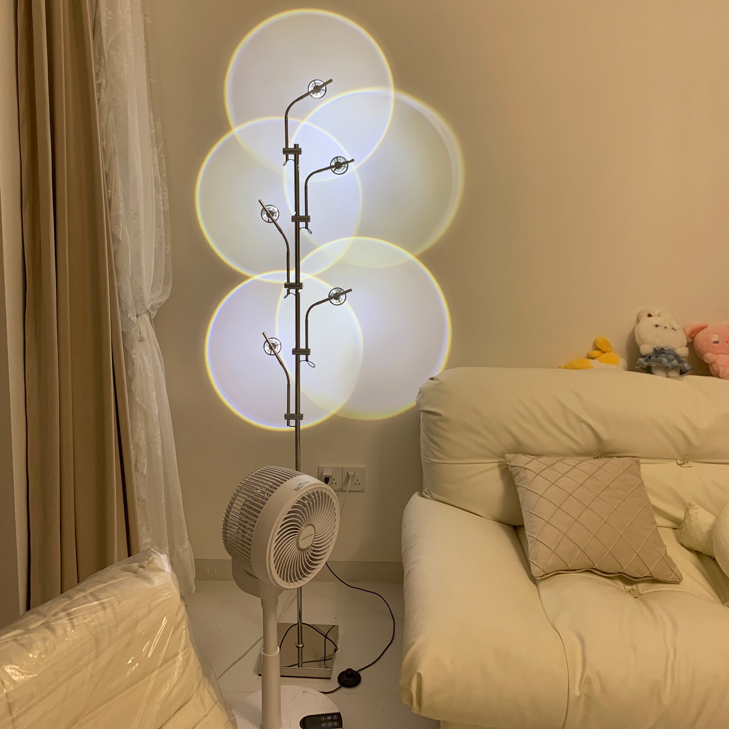 Wa Wa Designer Standing Floor Lamp with Integrated LED and Stainless Steel Accents