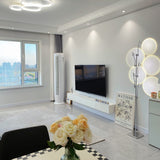 Wa Wa Designer Standing Floor Lamp with Integrated LED and Stainless Steel Accents