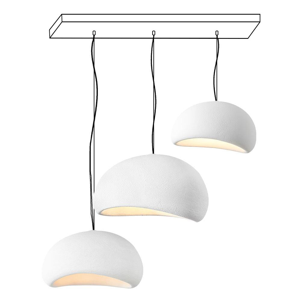 Modern Organic Cloud Chandelier with Rough Texture HDPE Shades and Adjustable Cables