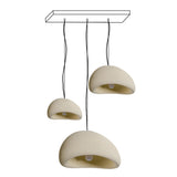 Modern Organic Cloud Chandelier with Rough Texture HDPE Shades and Adjustable Cables