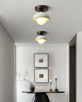 modern-walnut-wood-and-ripple-marble-flush-mount-ceiling-light-with-globe-glass-shade