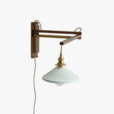 modern-walnut-wood-retractable-wall-sconce-with-pleated-ceramic-shade-and-adjustable-arm