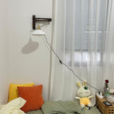 modern-walnut-wood-retractable-wall-sconce-with-pleated-ceramic-shade-and-adjustable-arm