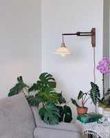 modern-walnut-wood-retractable-wall-sconce-with-pleated-ceramic-shade-and-adjustable-arm