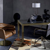 Modern Gold Bedside Table Lamp with White Linen Shade and Elegant Marble Base Design
