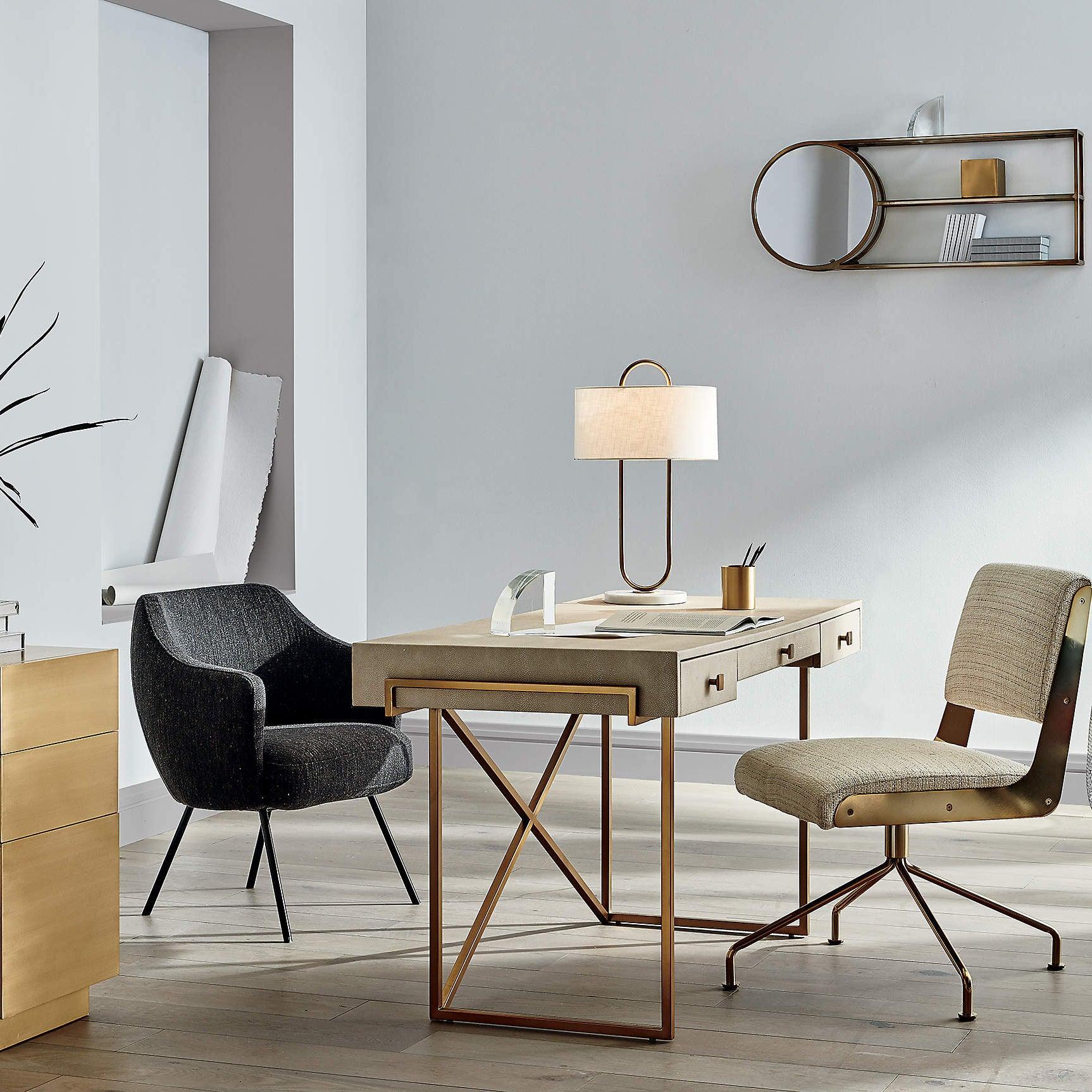 Modern Gold Bedside Table Lamp with White Linen Shade and Elegant Marble Base Design