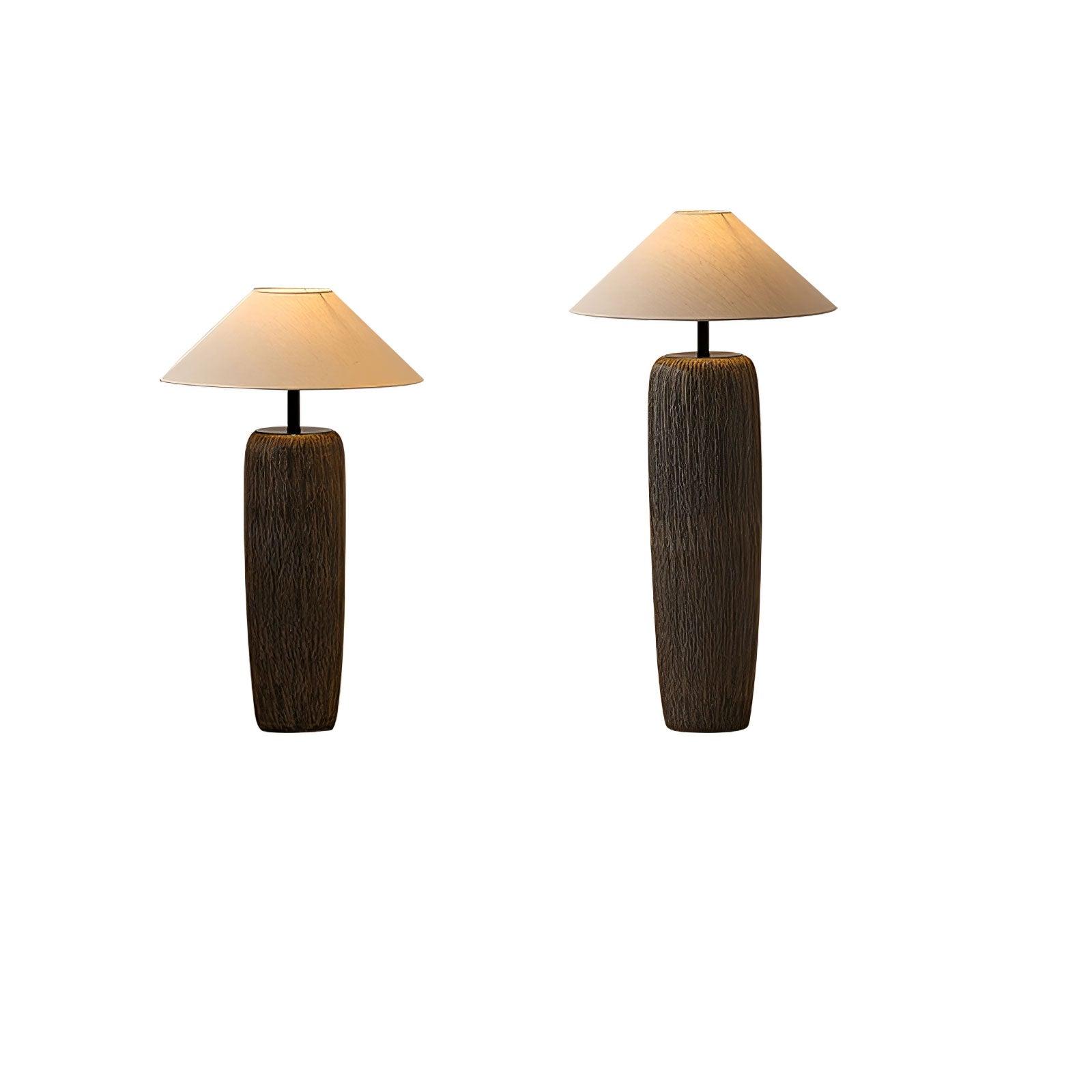 Vintage Weathered Wood Grain Floor Lamp for Reading and Living Room