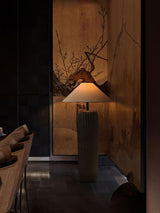 Vintage Weathered Wood Grain Floor Lamp for Reading and Living Room