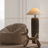 Vintage Weathered Wood Grain Floor Lamp for Reading and Living Room
