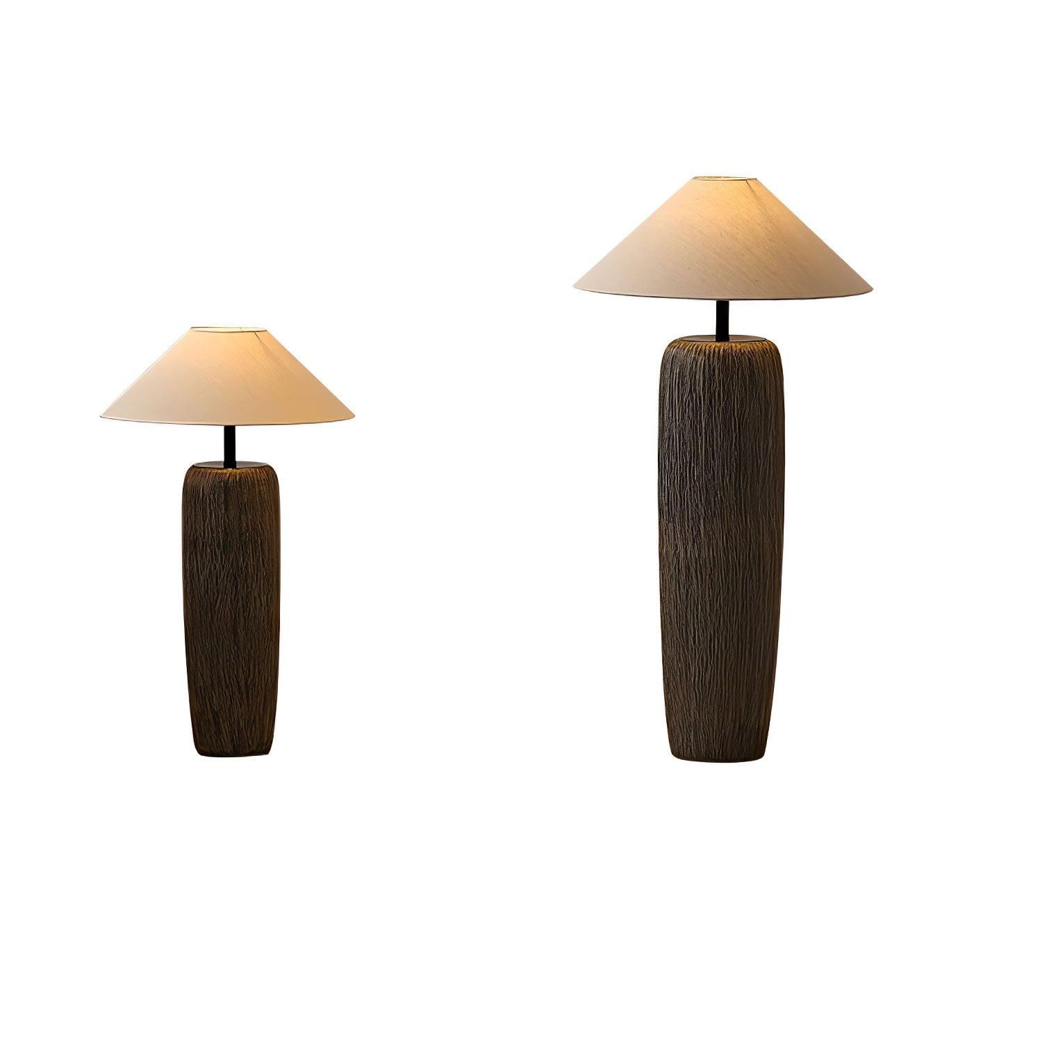 Vintage Weathered Wood Grain Floor Lamp for Reading and Living Room