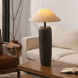 Vintage Weathered Wood Grain Floor Lamp for Reading and Living Room