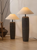 Vintage Weathered Wood Grain Floor Lamp for Reading and Living Room