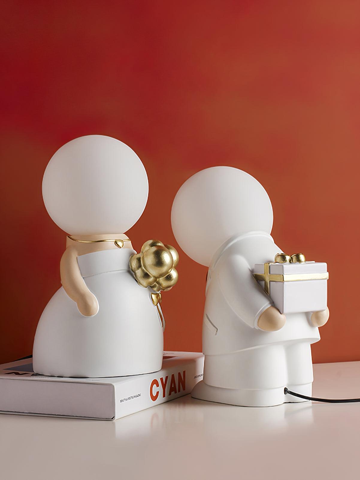 Elegant Baroque Resin Table Lamp for Weddings and Events Decorative LED USB Desk Light