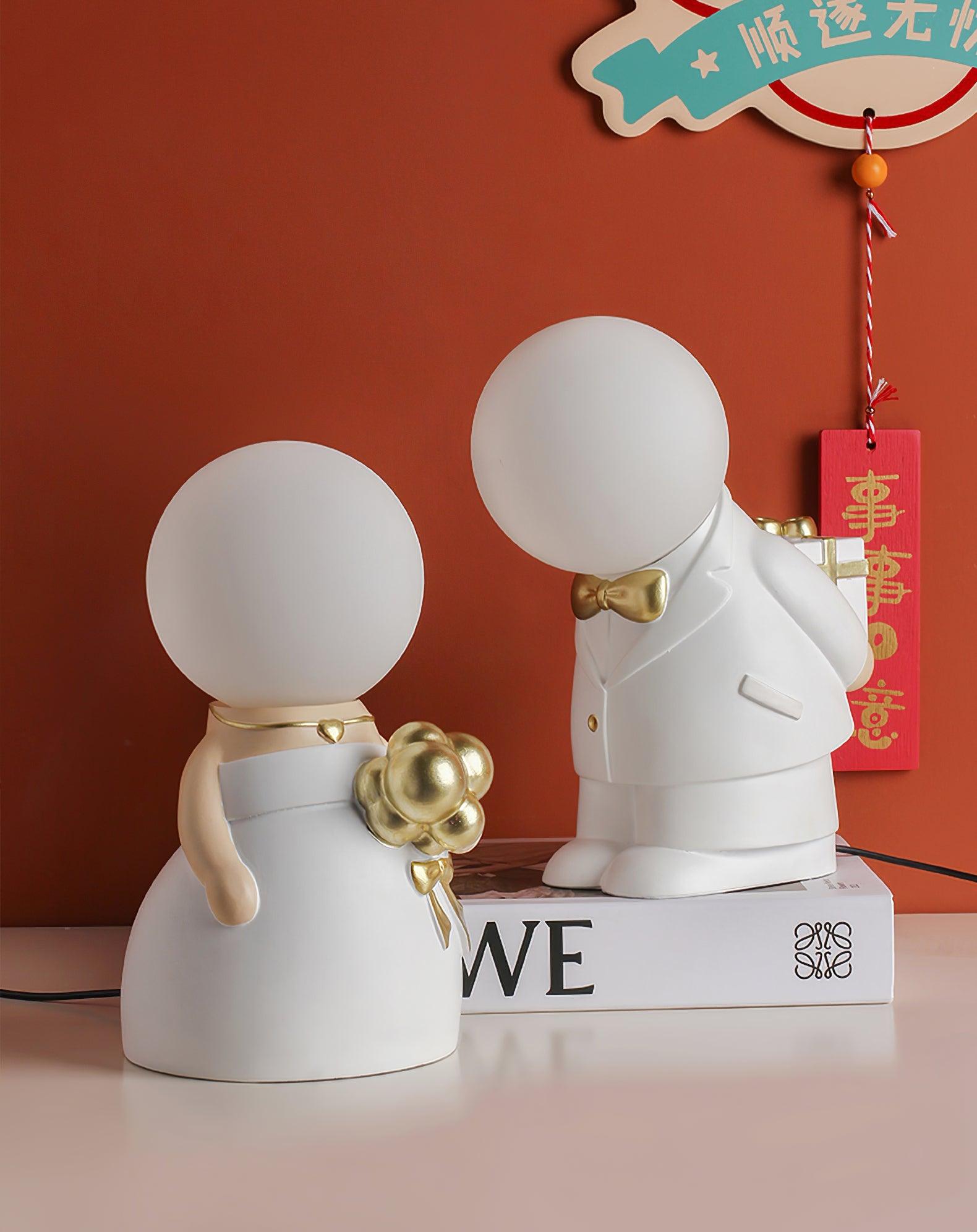 Elegant Baroque Resin Table Lamp for Weddings and Events Decorative LED USB Desk Light