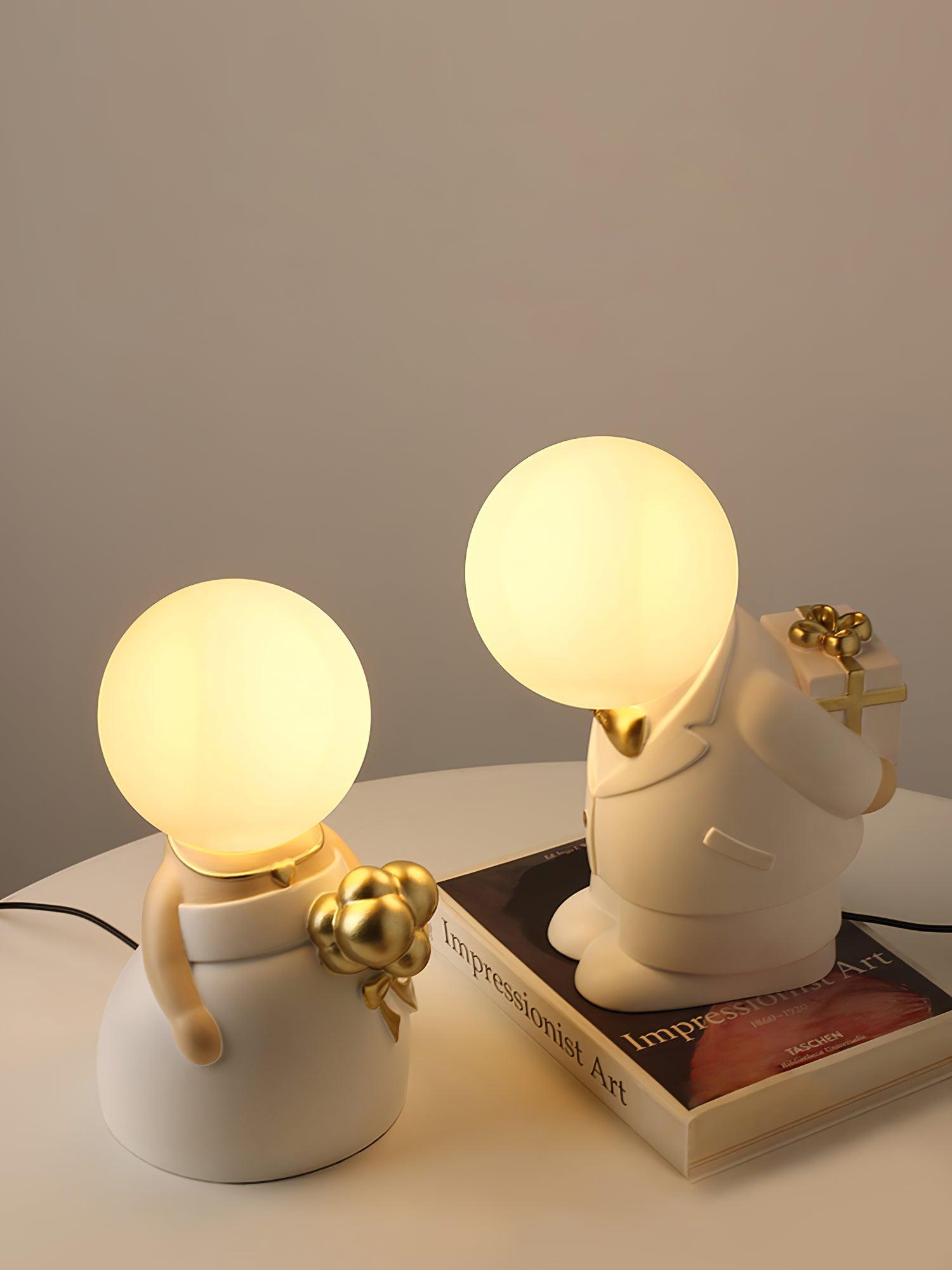 Elegant Baroque Resin Table Lamp for Weddings and Events Decorative LED USB Desk Light
