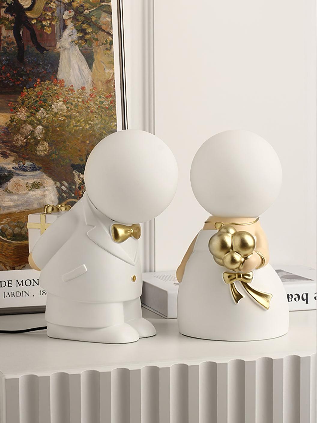 Elegant Baroque Resin Table Lamp for Weddings and Events Decorative LED USB Desk Light
