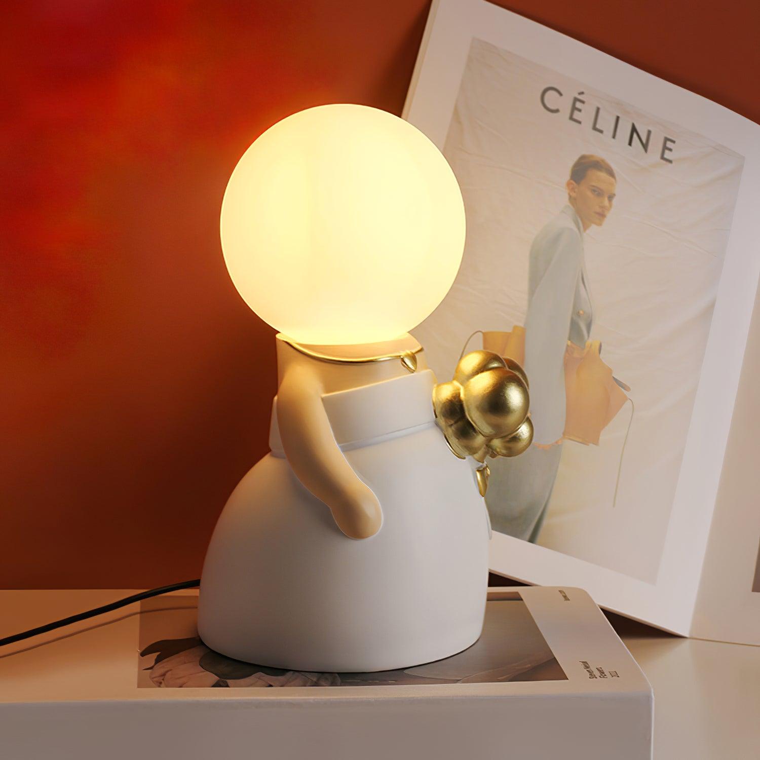 Elegant Baroque Resin Table Lamp for Weddings and Events Decorative LED USB Desk Light