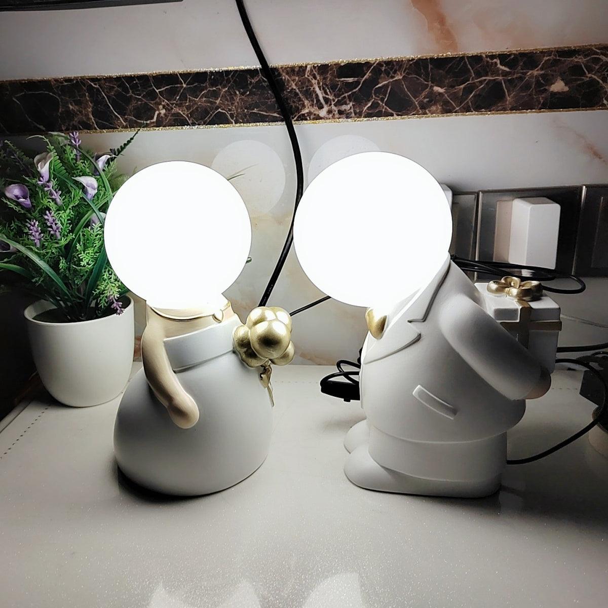 Elegant Baroque Resin Table Lamp for Weddings and Events Decorative LED USB Desk Light