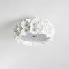 White Hydrangea Floral Petal Semi Flush Mount Ceiling Lamp for Bedroom and Living Room