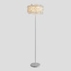 Modern White Hydrangea Floral Torchiere Floor Lamp with Marble Base