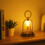 Rechargeable LED Glass Table Lamp Portable Battery Powered Lantern for Bedroom Living Room and Camping