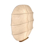 Windsurfing Sculptural Floor Lamp with White Resin Shade and Natural Wood Base