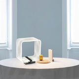 Modern Acrylic Geometric Cube LED Table Lamp Laser Engraved Portable Mood Lighting