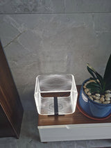 Modern Acrylic Geometric Cube LED Table Lamp Laser Engraved Portable Mood Lighting