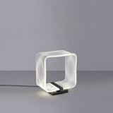 Modern Acrylic Geometric Cube LED Table Lamp Laser Engraved Portable Mood Lighting