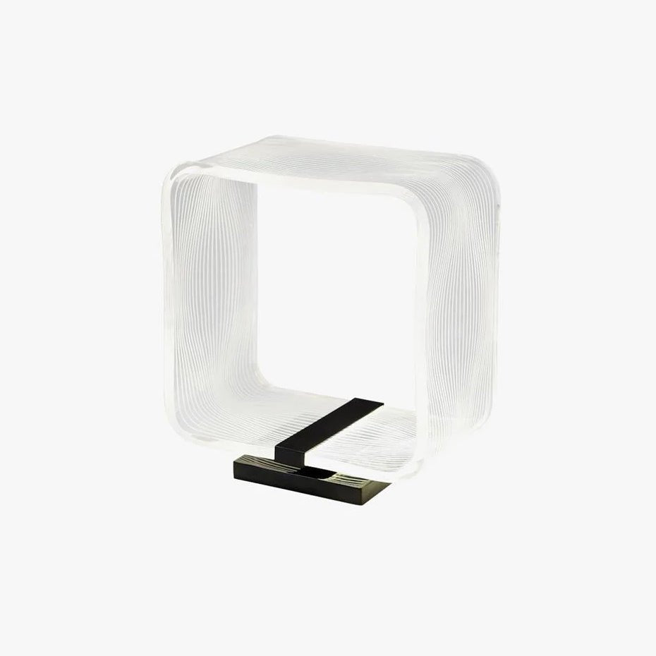 Modern Acrylic Geometric Cube LED Table Lamp Laser Engraved Portable Mood Lighting