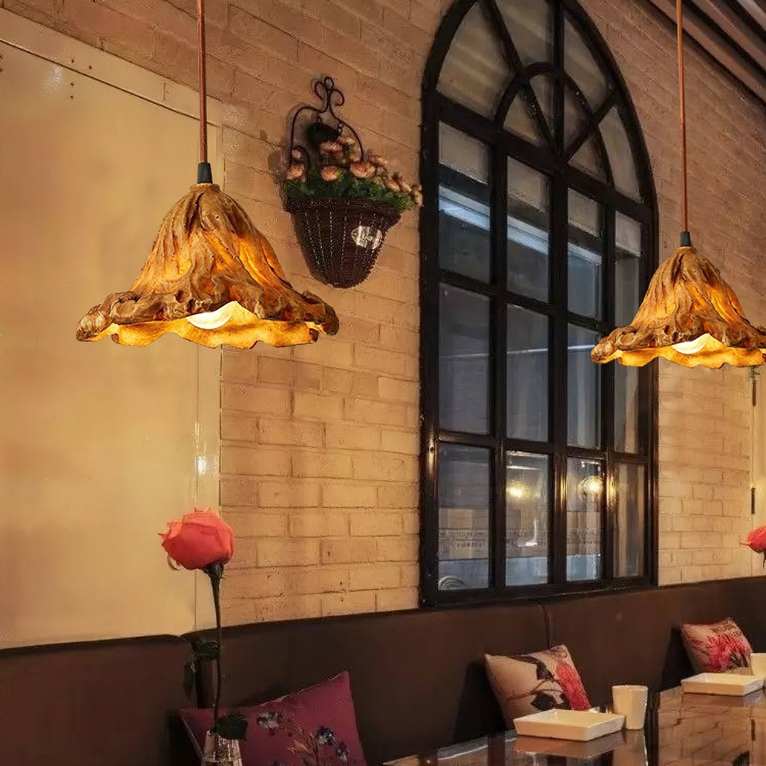 handcrafted-lotus-leaf-resin-pendant-lamp-wood-finish-ceiling-light-for-living-room
