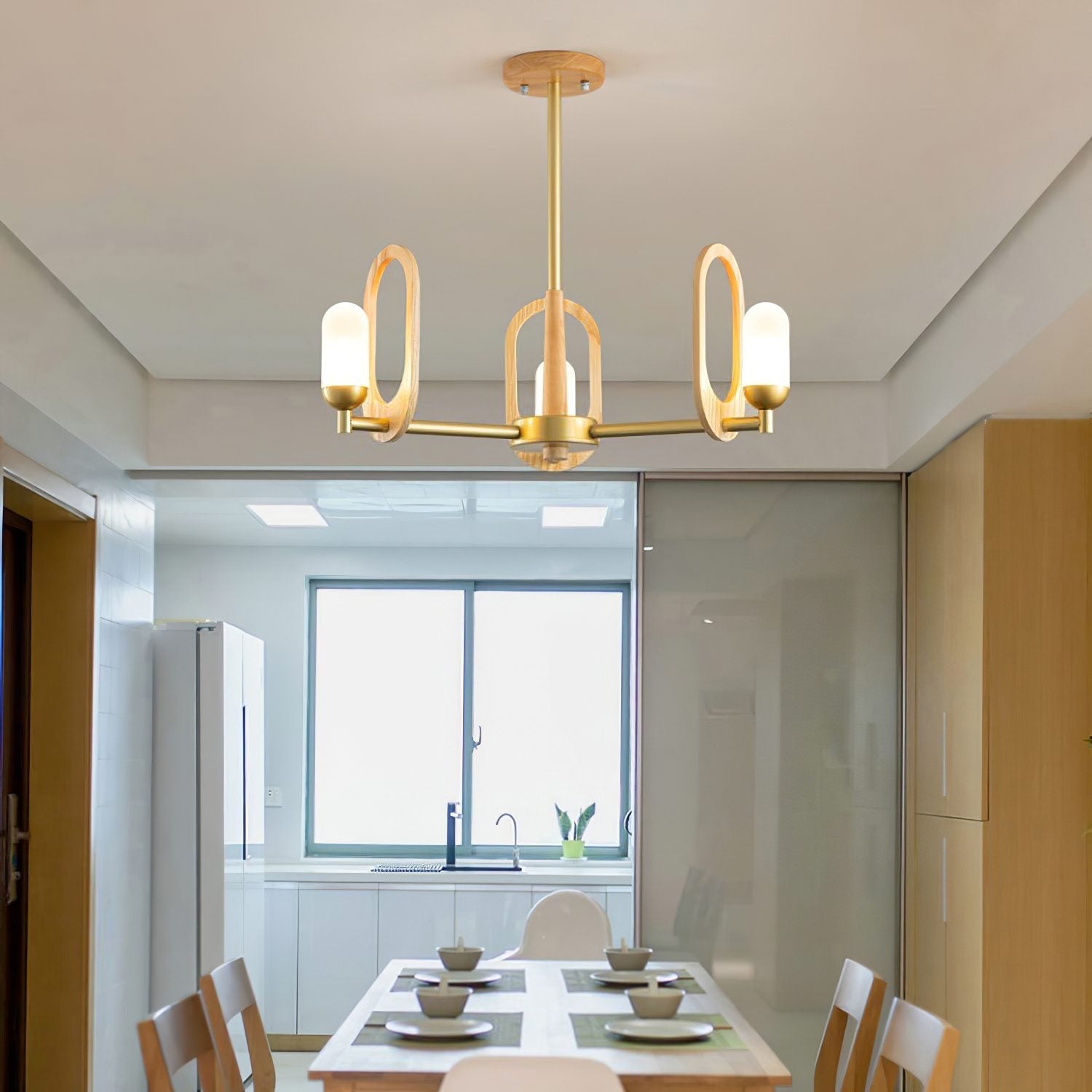 modern-rubberwood-oval-halo-chandelier-with-white-glass-globes-for-living-room