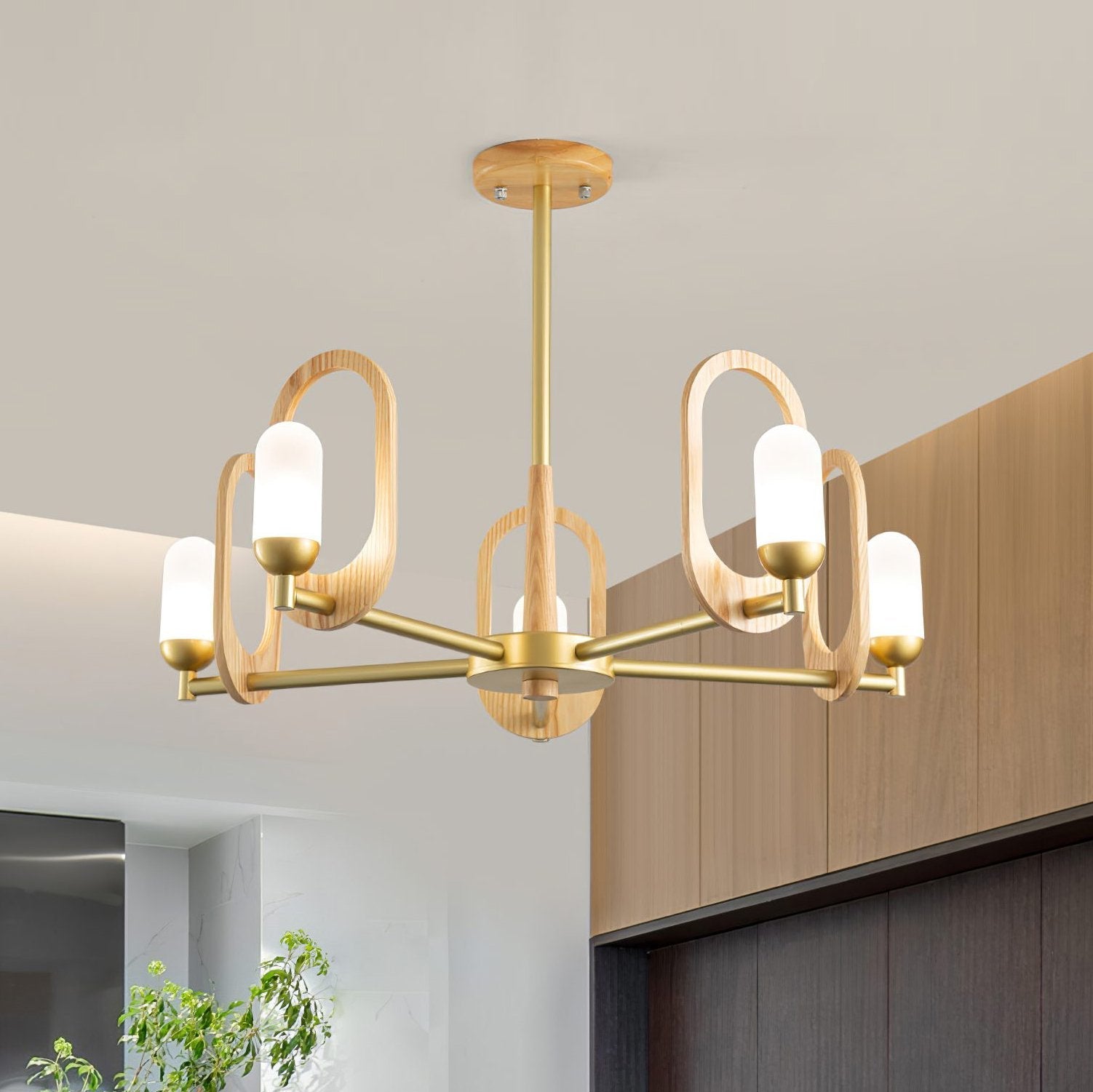 modern-rubberwood-oval-halo-chandelier-with-white-glass-globes-for-living-room