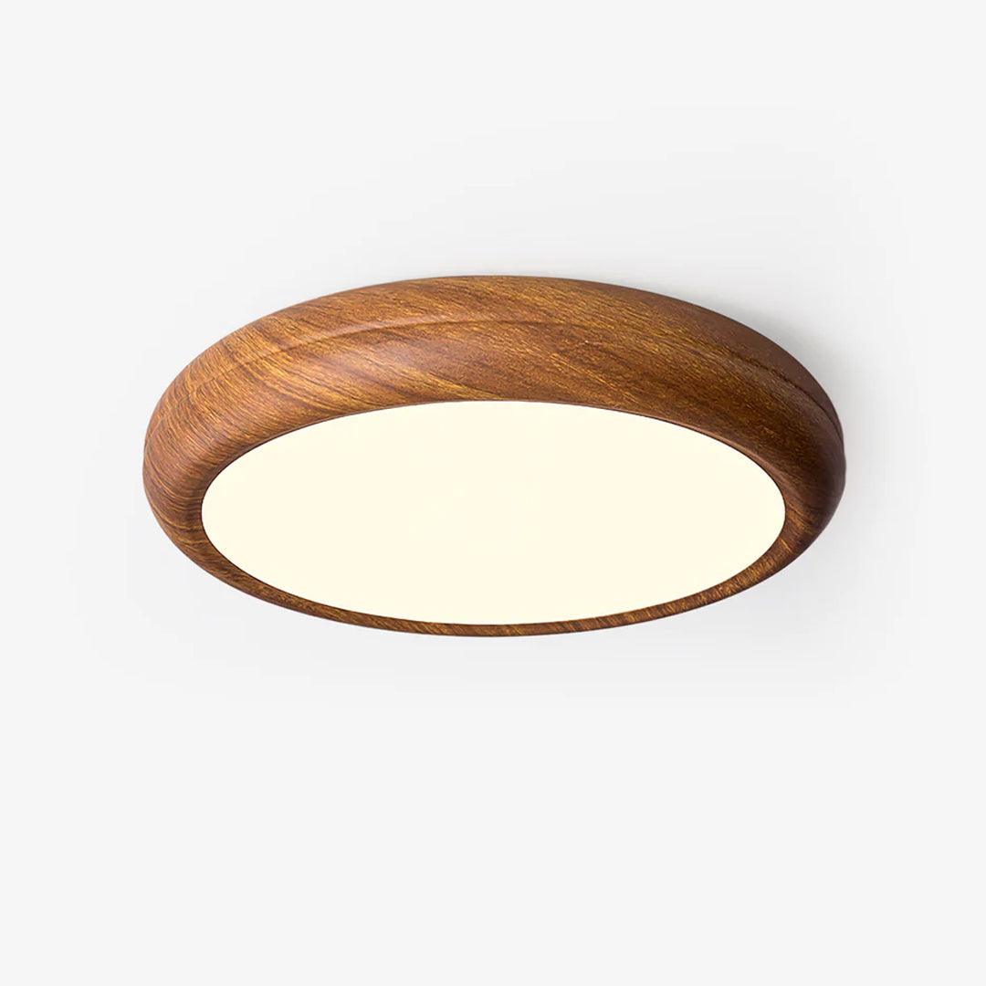 Nordic Minimalist Wood Grain Round LED Ceiling Light Flush Mount Overhead Fixture