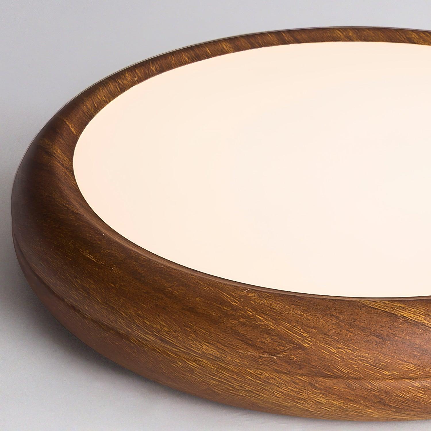 Nordic Minimalist Wood Grain Round LED Ceiling Light Flush Mount Overhead Fixture