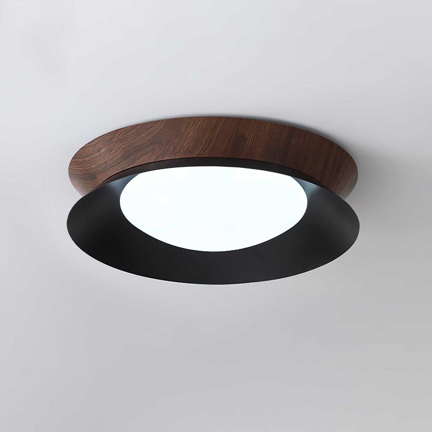 Modern Geometric Double Half Round LED Flush Mount Ceiling Light Minimalist Interior Fixture